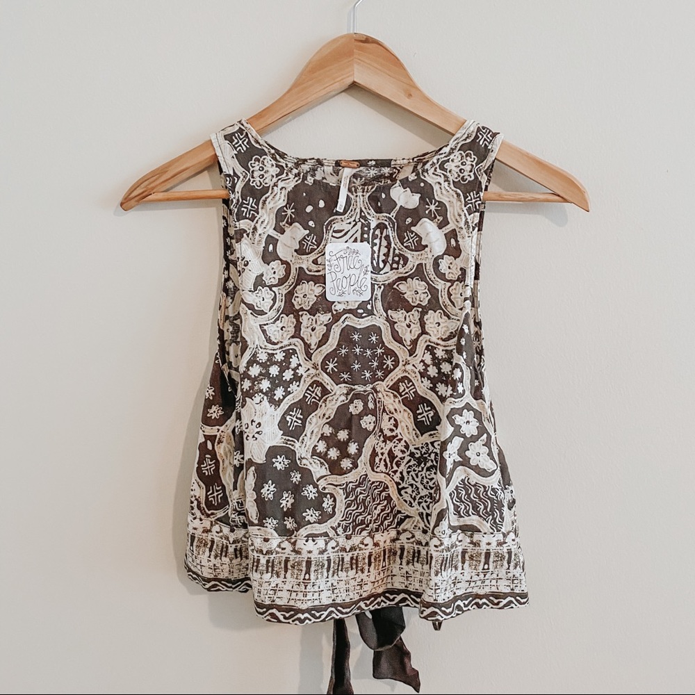 FREE PEOPLE • open back tie tank top
